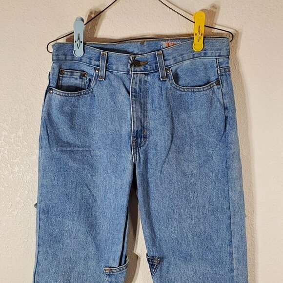 Vintage Brazil Patchwork Repurposed Jeans 29X30 Raw Frayed Hem Y2K - Picture 11 of 13